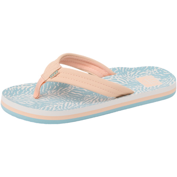 2026 Reef Junior Ahi Flip Flops CJ8776 - Peach / Blue Animal